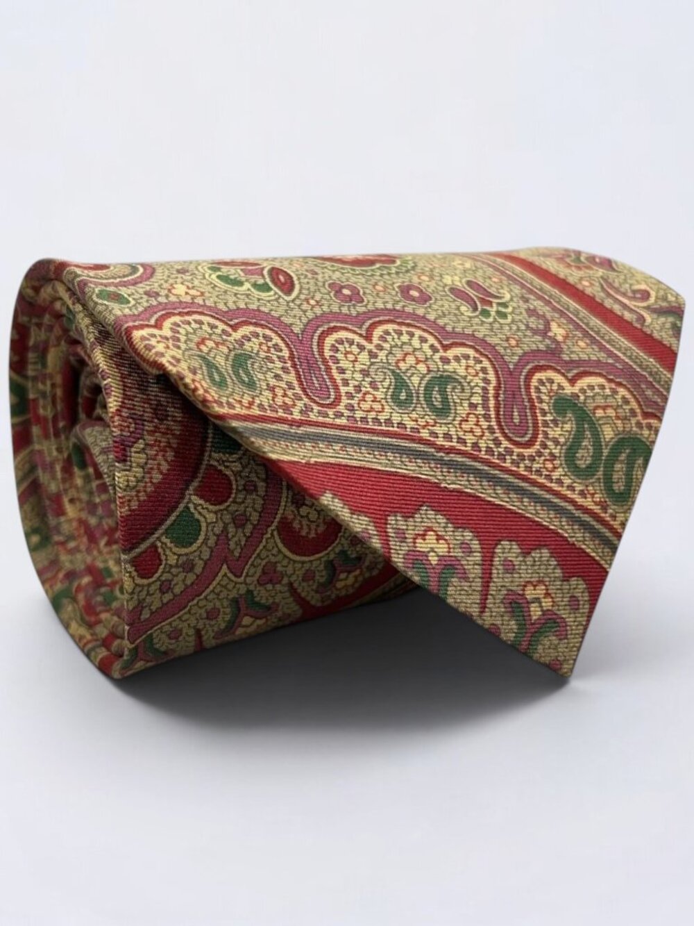 Polo Ralph Lauren Tie Adult 57x3.75 Burgundy Paisley 100% Silk Made in USA
